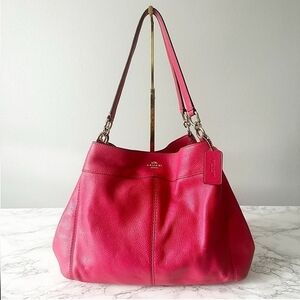 Coach Lexy soft pebbled leather shoulder bag pink